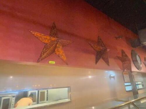 (3) ASSORTED LARGER METAL STAR DECORATIONS
