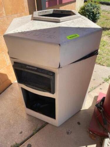 (2) PLASTIC OUTDOOR TRASH CANS