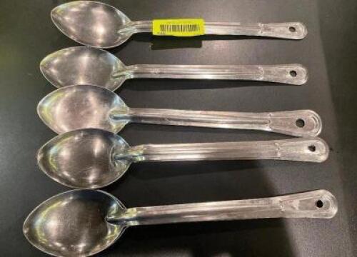 (5) STAINLESS SERVING SPOONS