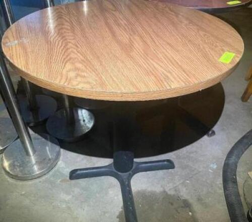 30" LAMINATE WOOD TABLE TOP AND BASE.
