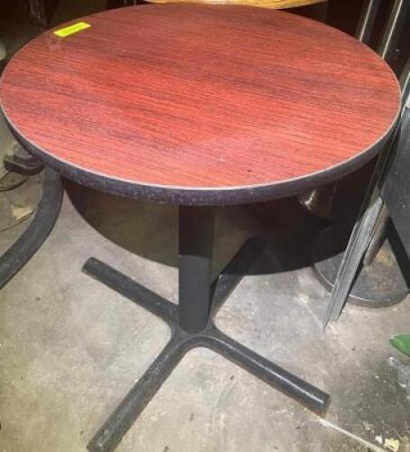 30" LAMINATE WOOD TABLE TOP AND BASE.