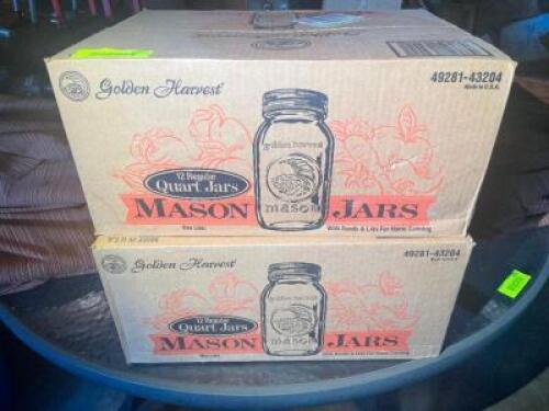 (2) CASES OF MASON JARS