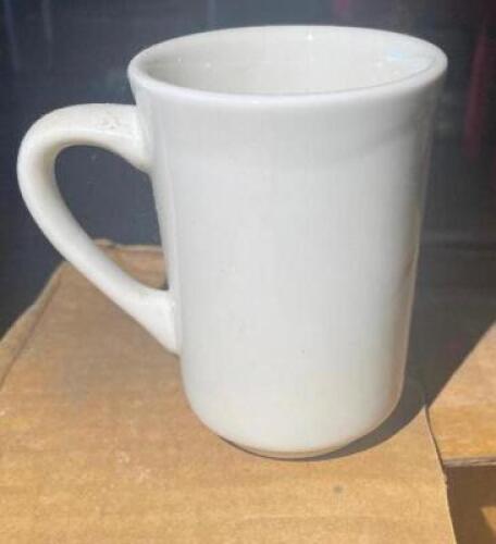 (24) WHITE CERAMIC COFFEE MUGS