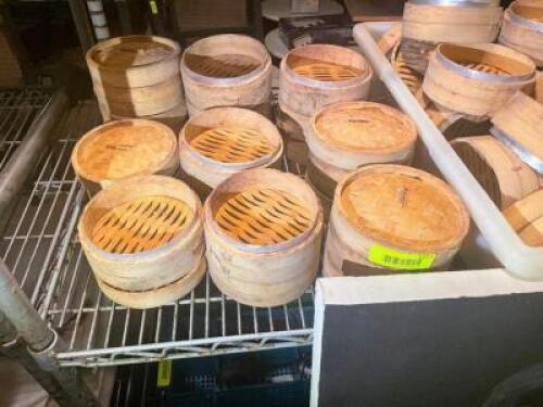 (36) WOODEN BENTO BOXES.