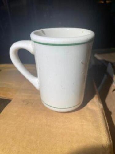 (24) WHITE CERAMIC COFFEE MUGS