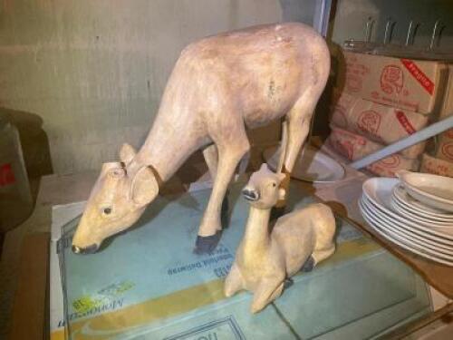 (2) PIECE DEER LAWN STATUES.