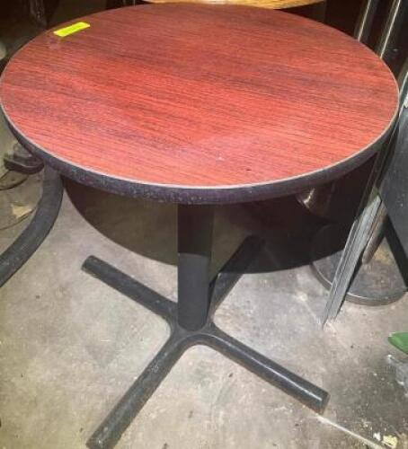 (2) 24" LAMINATE WOOD TABLES W/ BASES