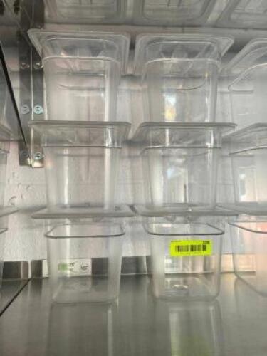 (6) 1/6 SIZE PLASTIC INSERTS W/ LIDS