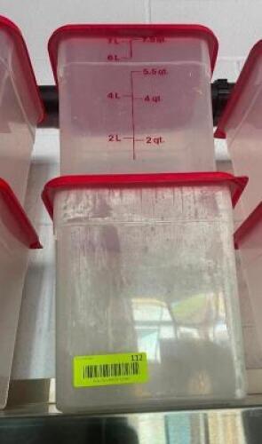 (2) 8 QT PLASTIC CONTAINERS W/ LIDS