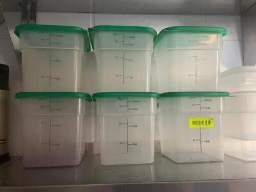 (6) 4 QT PLASTIC CONTAINERS W/ LIDS