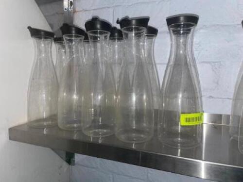 (10) 1 LITER PLASTIC JUICE / WATER DECANTERS.