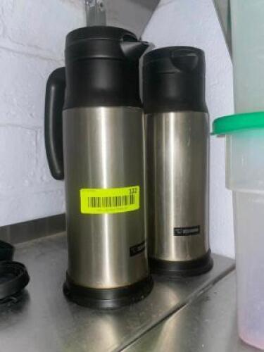 (2) INSULATED STAINLESS DECANTERS