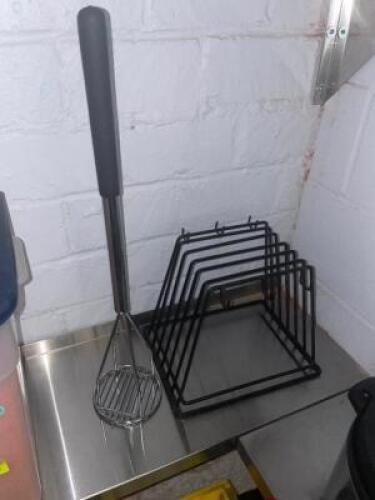 POTATO MASHER AND CUTTING BOARD RACK