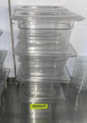 (8) 1/9TH SIZE PLASTIC INSERTS W/ LIDS
