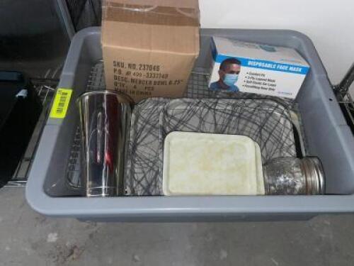 BUS TUB AND CONTENTS - ASSORTED UTENSILS AND SMALL WARES