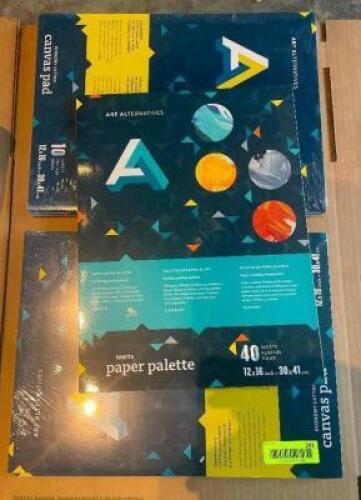 (5) PACKS OF ART ALTERNATIVES WHITE PAPER PALETTE