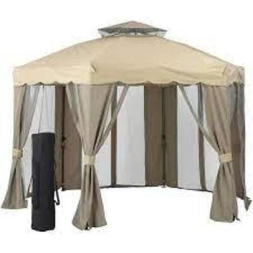 DESCRIPTION: (1) UMBRELLA TOP GAZEBO BRAND/MODEL: BETTER HOME & GARDEN/BHD128059664001 INFORMATION: BLACK & BROWN/WATERPROOF, MUST COME INTO INSPECT R