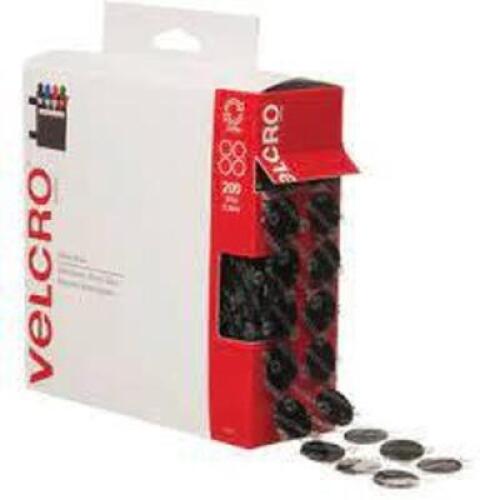 DESCRIPTION: (5) CASES OF (200) VELCRO DOTS BRAND/MODEL: VELCRO #VEL152 INFORMATION: BLACK RETAIL$: $39.45 PER CASE SIZE: 3/4" QTY: 5