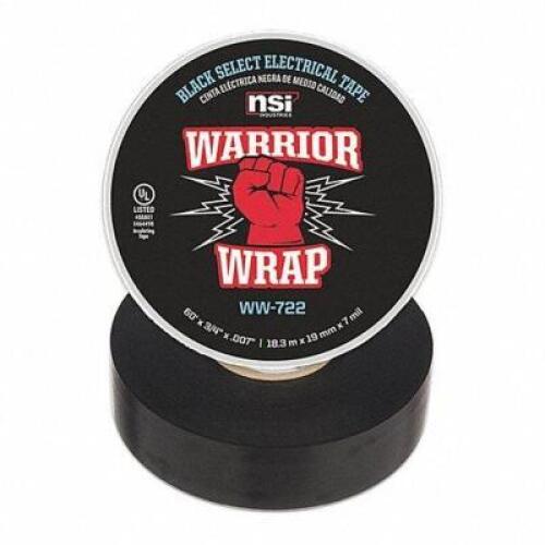 DESCRIPTION: (12) ROLLS OF ELECTRICAL TAPE BRAND/MODEL: WARRIOR WRAP #69AM20 INFORMATION: BLACK RETAIL$: $2.07 PER ROLL SIZE: 7 MIL QTY: 12