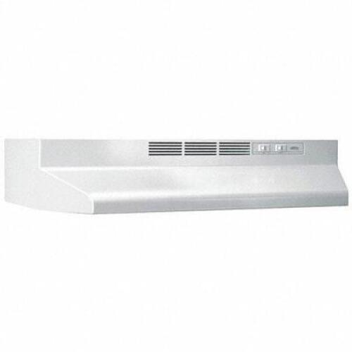DESCRIPTION: (1) ECONOMY LIGHTED RANGE HOOD BRAND/MODEL: BROAN #4C403 INFORMATION: WHITE RETAIL$: $100.00 EA SIZE: 30" QTY: 1