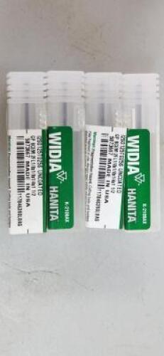DESCRIPTION: (4) SOLID CARBIDE SQ END MILL BRAND/MODEL: WIDIA 5873667 RETAIL$: $9.14 EA SIZE: 1/8" 1/4" LOC QTY: 4