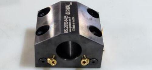 DESCRIPTION: (1) HAAS ID AXIS EXTERNAL COOLANT TOOL BLOCK BRAND/MODEL: HAAS HSL20/30-8435 RETAIL$: 454 SIZE: 1-1/2" QTY: 1