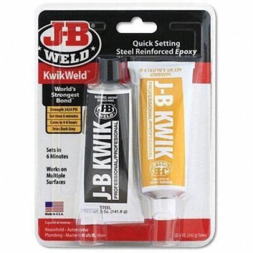 DESCRIPTION: (2) EPOXY ADHESIVE BRAND/MODEL: J-B WELD KWIKWELD #14G802 INFORMATION: DARK GRAY RETAIL$: $20.15 EA SIZE: 10 FL OZ QTY: 2