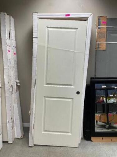 (2) - 80" HOLLOW CORE 2-PANEL SQ. TOP INTERIOR DOOR WITH FRAME