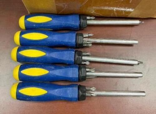 (5) - RATCHETING SCREWDRIVERS WITH EXTRA BITS