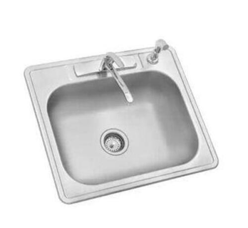 ALL-IN-ONE DROP-IN STAINLESS STEEL 25 IN. 4-HOLE SINGLE BOWL KITCHEN SINK