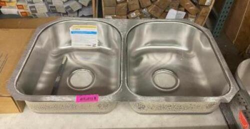 29.5" X 18.5" STAINLESS TWO WELL KITCHEN SINK