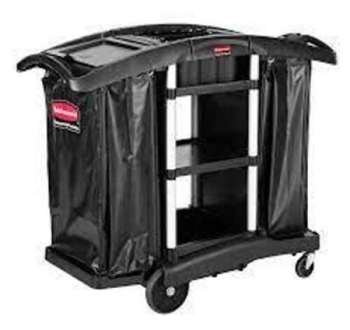 DESCRIPTION: (1) JANITORIAL CLEANING / HOUSEKEEPING CART - HIGH CAPACITY BRAND/MODEL: RUBBERMAID INFORMATION: BLACK RETAIL$: $353.61 EA QTY: 1