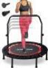 KANCHIMI 40" FOLDING MINI FITNESS INDOOR EXERCISE WORKOUT REBOUNDER TRAMPOLINE WITH HANDLE, MAX LOAD 330LBS