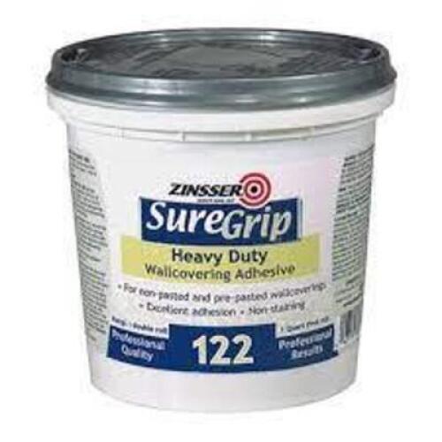 (2) SURE GRIP HEAVY DUTY CLEAR STRIPPABLE WALLCOVERING ADHESIVE