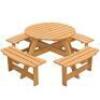 DESCRIPTION: (1) WOODEN OUTDOOR ROUND PICNIC TABLE BRAND/MODEL: GARDENISED/QI003903.ST INFORMATION: 8 PERSON SEATING, CENTER HOLE FOR UMBRELLA RETAIL$
