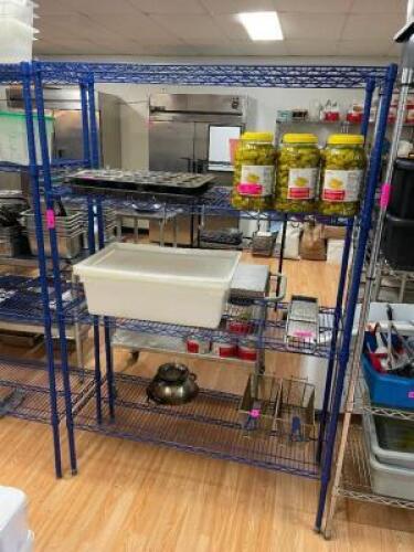 48" X 18" FOUR TIER BLUE WIRE SHELVING