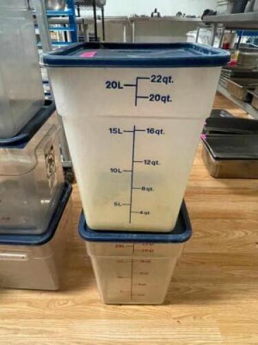 (2) 22 QT PLASTIC CONTAINERS W/ LIDS
