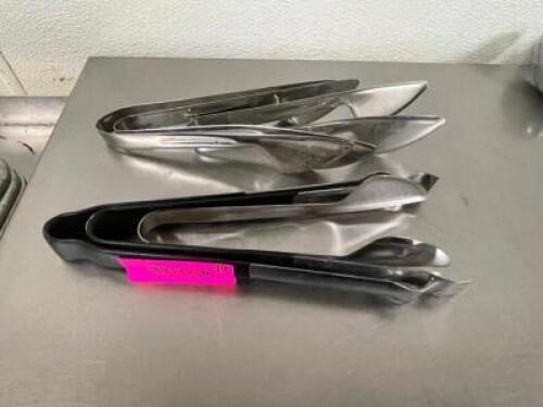 (6) ASSORTED STAINLESS TONGS