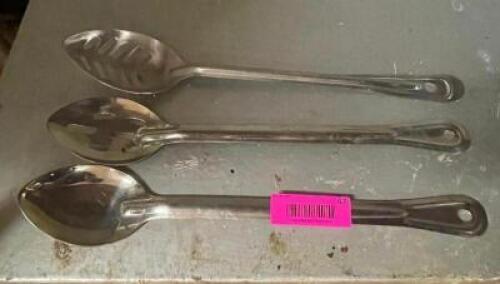 (3) STAINLESS SERVING SPOONS