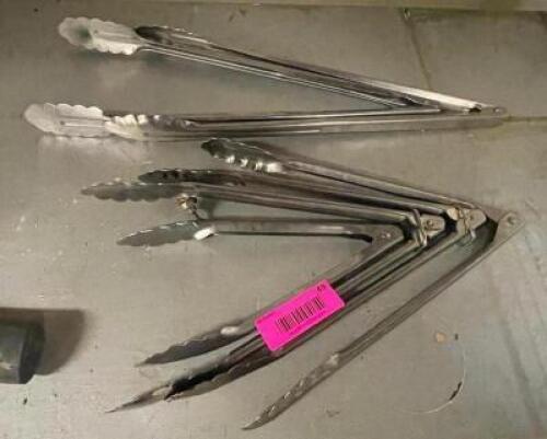 (6) STAINLESS TONGS