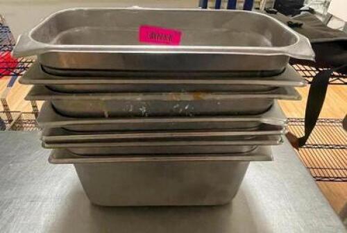 (6) 1/3 SIZE STAINLESS INSERTS.