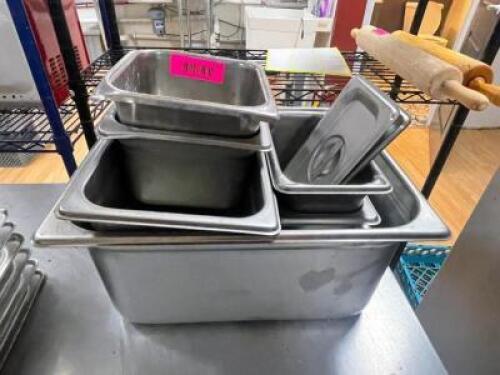 (1) LOT OF ASSORTED STAINLESS INSERTS.
