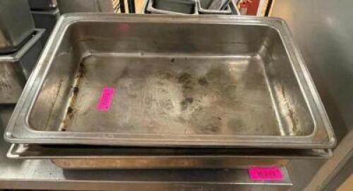 (2) FULL SIZE STAINLESS WATER PANS
