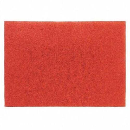14 IN X 20 IN NON-WOVEN POLYESTER FIBER RECTANGULAR BUFFING PAD, 175 TO 600 RPM, RED, 10 PK