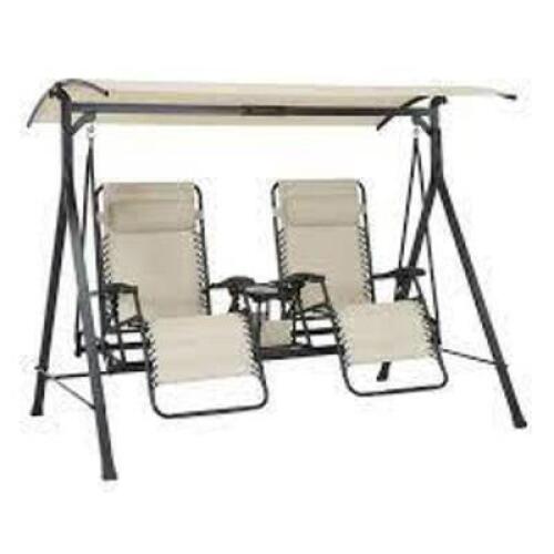 DESCRIPTION: (1) ZERO-GRAVITY STEEL PORCH SWING BRAND/MODEL: MAINSTAYS #MSD128059664006 INFORMATION: RED RETAIL$: $199.00 EA QTY: 1