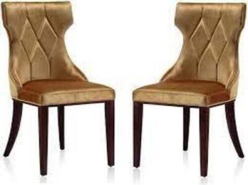 DESCRIPTION: (2) VELVET DINING CHAIR, ANTIQUE BRAND/MODEL: PEMBERLY ROW INFORMATION: GOLD, VELVET RETAIL$: $595.43 TOTAL SIZE: 23.6"D x 19.7"W x 37"H