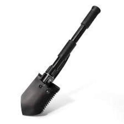DESCRIPTION: (4) FOLDING SHOVEL WITH DETACHABLE HANDLE EXTENSION BRAND/MODEL: BOUNDARY #41914 INFORMATION: BLACK STEEL RETAIL$: $20.00 EA QTY: 4