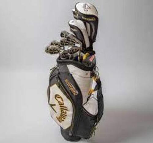 DESCRIPTION: (1) SET OF WOMENS GOLF CLUBS WITH CADDY BRAND/MODEL: ODYSSEY BY REVA INFORMATION: BLACK CADDY RETAIL$: $1299.99 TOTAL SIZE: LEFT HANDED Q