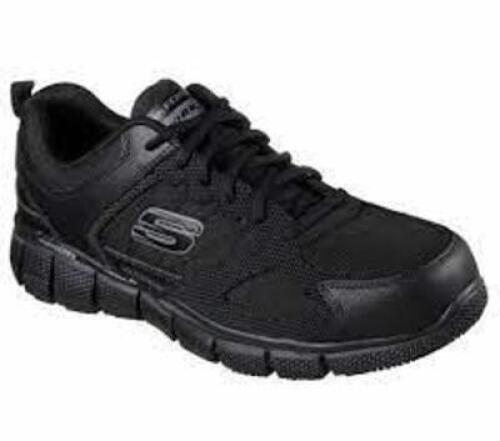 DESCRIPTION: (1) PAIR OF WORK SHOES BRAND/MODEL: SKECHERS #52ER05 INFORMATION: BLACK RETAIL$: $78.73 EA SIZE: SIZE 11.5 QTY: 1