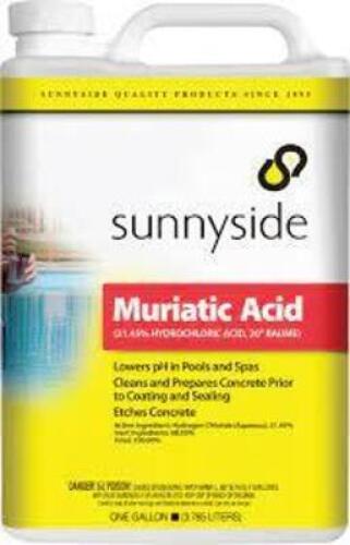 DESCRIPTION: (2) MURIATIC ACID BRAND/MODEL: SUNNYSIDE #44ZU25 RETAIL$: $13.46 EA SIZE: 1 GALLON QTY: 2